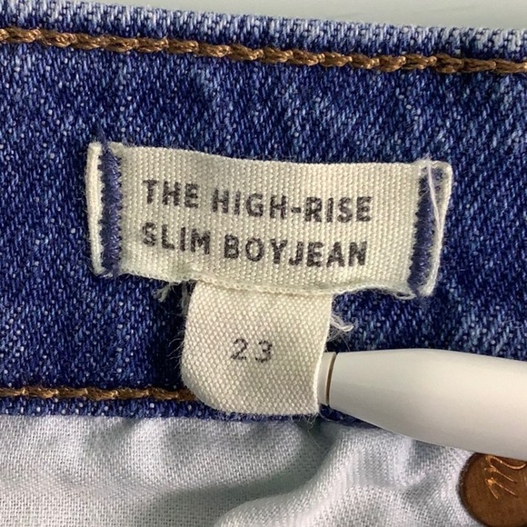 Madewell The High Rise Slim Boyjean not your mom high waisted jean size 23 EUC - Picture 10 of 15